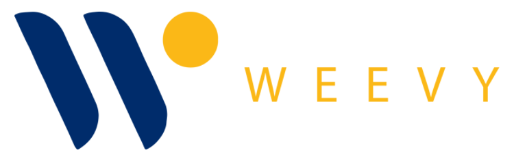 Logo Weevy melambangkan "WE" - kebersamaan antara semua tim